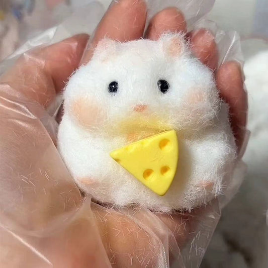Handmade Squishy Hamster Stress Relief Taba Squishy Toy with Flocking