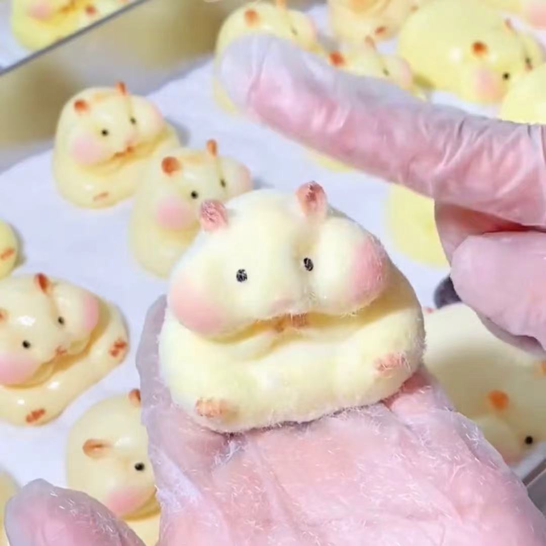 Handmade Squishy Hamster Stress Relief Taba Squishy Toy with Flocking
