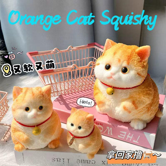 Handmade Silicone Orange Cat Taba Squishy Toy